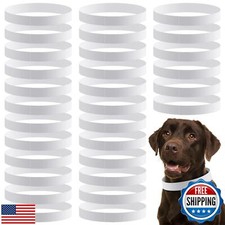 500 Count 20'' Adjustable Paper Dog Collars with Tear Resistant Waterproof Wh