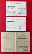 3 x DDR Funkberechtigung 1977/86/88 VEB Energiekombinat Dresden   ( 110112