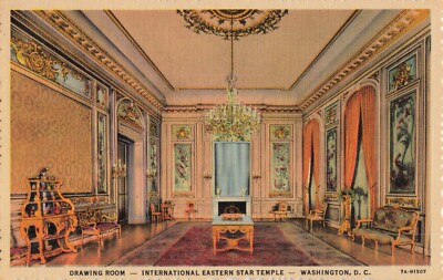 Postcard Drawing Room International Eastern Star Temple Washington D.C. 7A-H1507