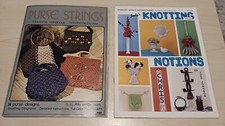 3 Vintage Macrame Books Instructional Knotting Notions 1980 Purse Making 1977-78
