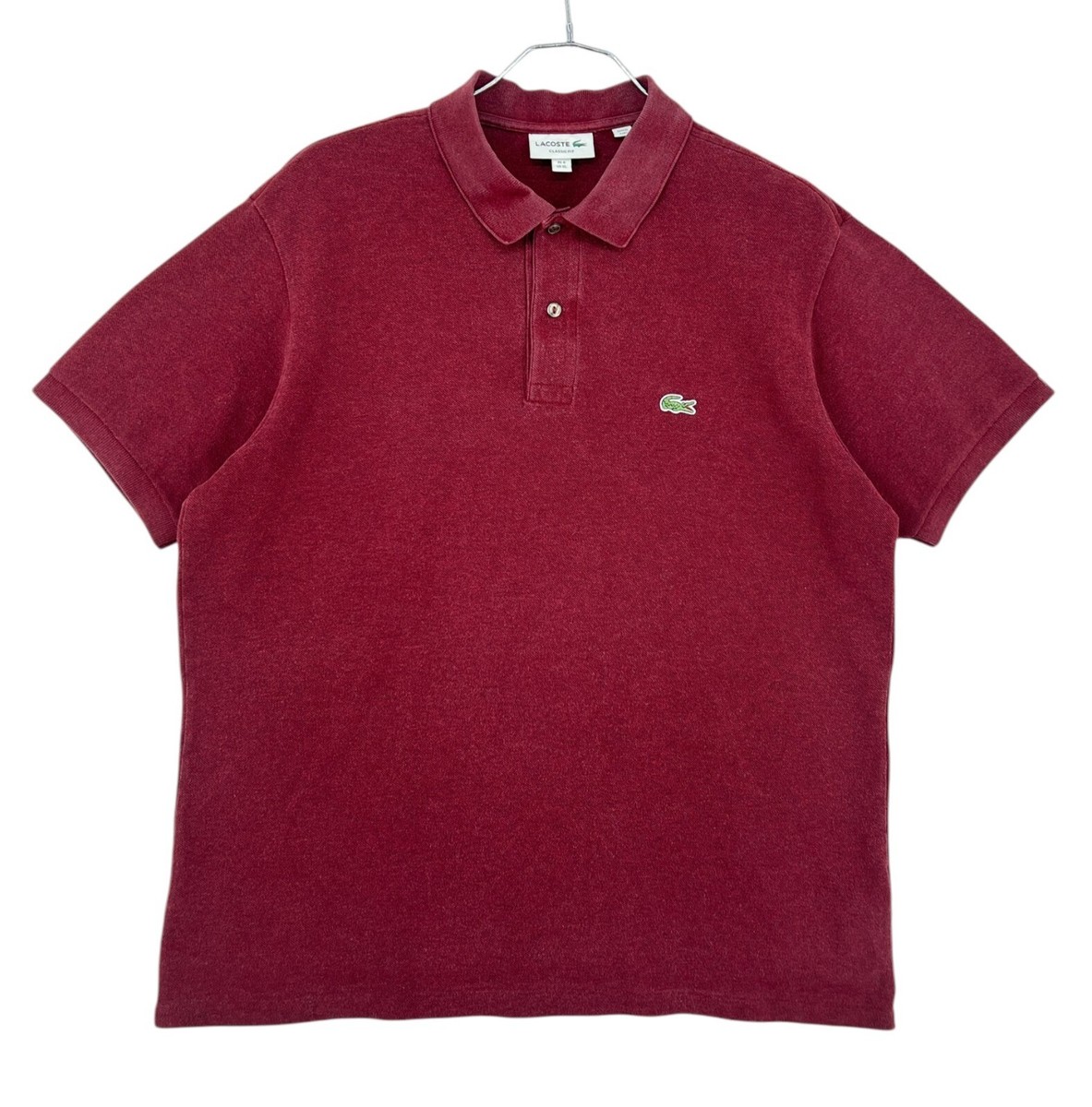 LACOSTE Polo Neck T-Shirt Classic Fit Burgundy Men Size XL
