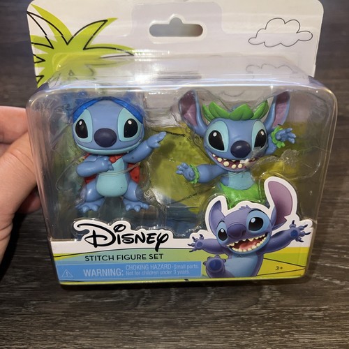 Disney Stitch Figure Set 2 Pack Superhero Stitch, Hula Stich - New In Box