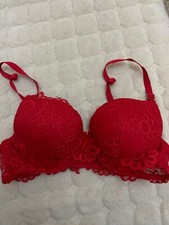 Ancona red padded underwired bra Size us34b it3b eu75b