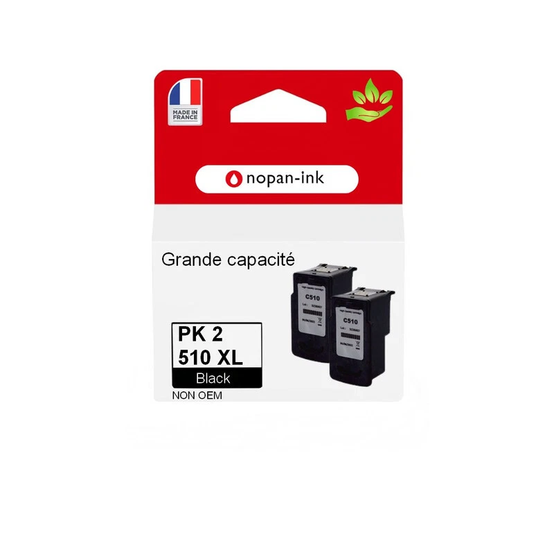 PG 510XL, 2 Cartouche d'encre compatible pour CANON PG510 XL Noir - Pixma MP495 - Photo 1/1