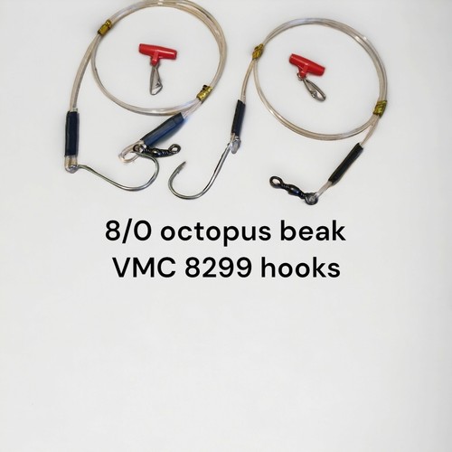 2 X SKATE, TOPE , CONGER SEA FISHING RIGS TRACES 200LB MONO 8/0 VMC HOOKS - Picture 5 of 5