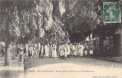 Algeria - TÉNÉS - Rue d'Orléansville - Arabs going on pilgrimage to Sidi-Méroua