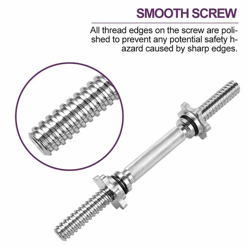 Adjustable Dumbbell Bar Threaded Barbell Handles Home Gym Fitness 13.7"-19.7" - Picture 6 of 17