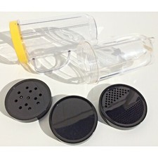 Magic Bullet Blender replacement parts 2 clear cups and 3 black lids shaker