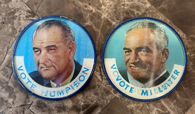 1964 Barry Goldwater / Lyndon Johnson LBJ Full Color Vari-Vue Flasher Button Lot