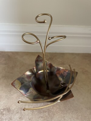 Heat Treated Copper Artisan Made Handkerchief Vase