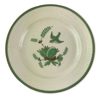 Vintage Royal Copenhagen Denmark Green Glaze Dove Bird Nest Plate 1/22/176 U45