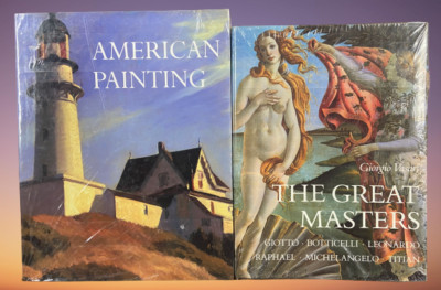 Lot of 2 Art Coffee Table Books - Michelangelo, Giotto, Raphael, etc. 
