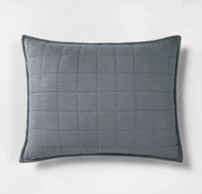 NWOT Casaluna Dark Gray Standard Heavyweight Linen Quilt Pillow Sham AC86