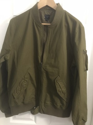 Nwot J Crew Wallace Barnes Bomber Jacket Olive Green Cotton