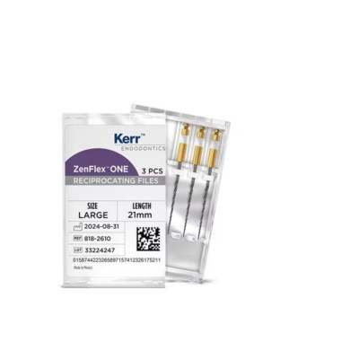 Kerr Endo ZenFlex ONE Dental Reciprocating NITI Files Large 21mm 3/PK ...