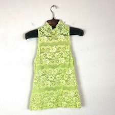 Cache Green Lace Beaded Halter Top