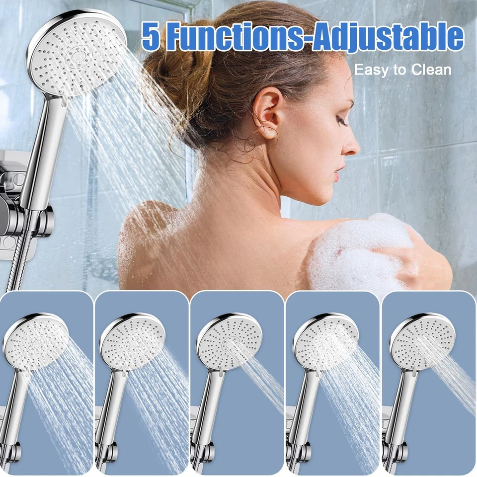 Robinet de baignoire avec douchette à main robinet cascade avec tuyau et supp... - Photo 3/4