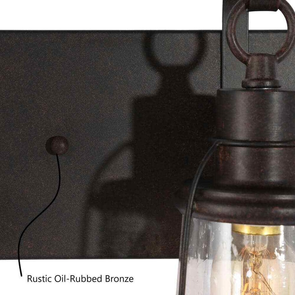 Uolfin Farmhouse Rustic OilRubbed Bronze Vanity Light, 22 in. 3Light