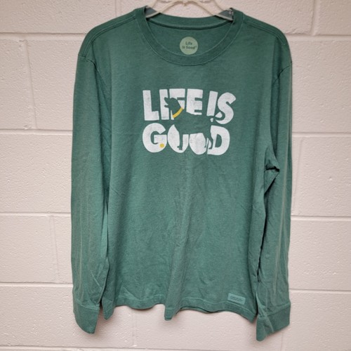 LIfe Is Good T-Shirt Lab Dog Size Medium Long Sleeve Pet Dog