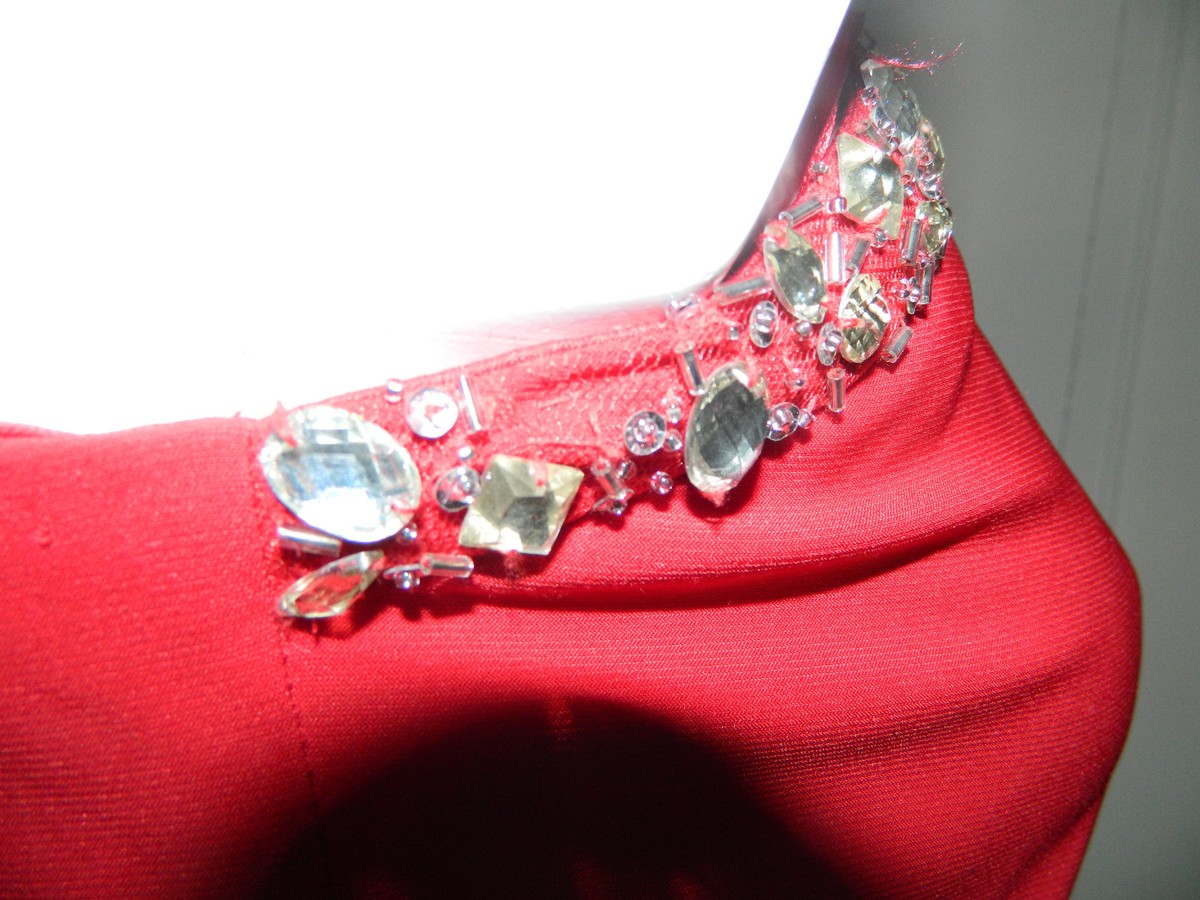 blondie nites by stacy sklar dress red Stacy Sklar Blondie Nites Strapless David's Size 19 Red Dress Prom Bridesmaid