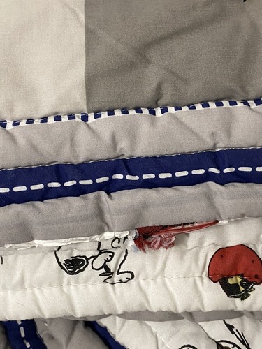 Peanuts Snoopy QUILT Crib Fitted SHEET Set Sports Baby Bedding 2pc Soccer - Picture 8 of 10