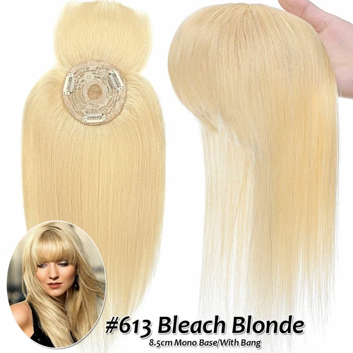 100% Echthaar Topper Toupet Extensions Clip In Remy Human Hair Toupee Haarteil l - Bild 59 von 84