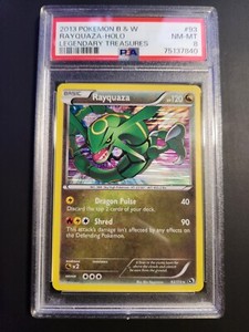 2013 Pokemon Black White Legendary Treasures Rayquaza Holo 93/113 PSA 8!! NM!