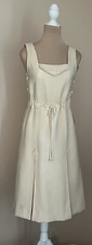 Vintage COURREGES Paris Early 1970's Dress Ivory Wool SMALL Space Age MOD *READ*