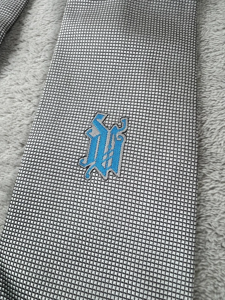 Corbata de colección GIANNI VERSACE gris estampada de lujo para hombre 100 % seda hecha en Italia Foto 2 de 4