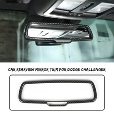 Interior Rearview Mirror Cover Trim for Dodge Charger 10+ /Challenger 15+Carbon 