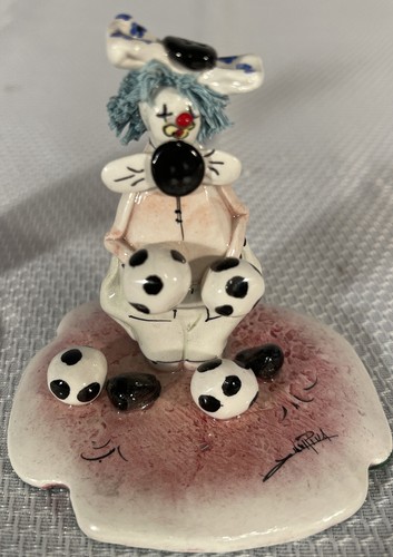 Rare and Hard to Find 2 Signed Soccer Zampiva clown figurines - Picture 3 of 12