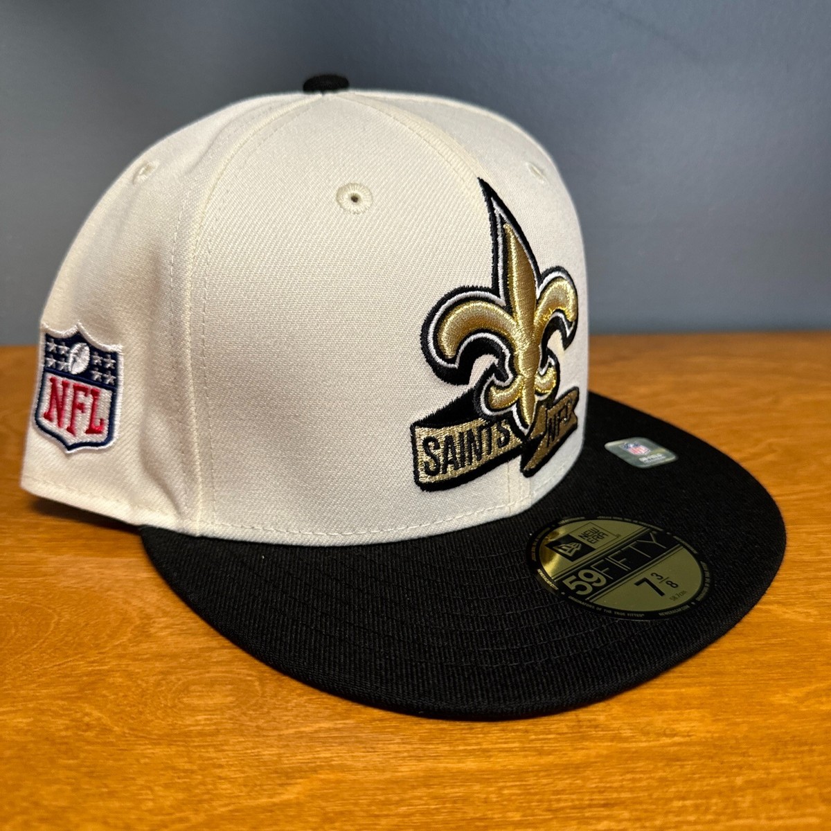 New Orleans Saints New Era 59FIFTY 2022 Sideline On Field Cream/Black  Fitted Hat