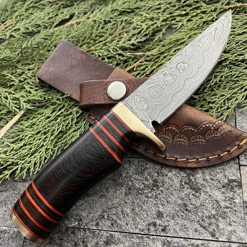 AMERICANO CUTLERY HANDMADE DAMASCUS HUNTING BUSHCRAFT BOWIE KNIFE W