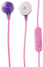 Sony MDREX15AP in-Ear Earbud Headphones with Mic, Violet
