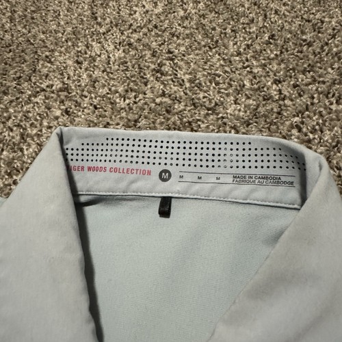 Mens Tiger Woods Collection Nike Size Medium M Gray Polo Golf Shirt Short Sleeve - Picture 3 of 8