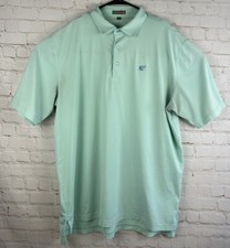 PETER MILLAR Summer Comfort Performance Polo Golf Shirt Mens XL Green Striped