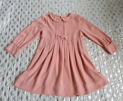 H&M girls Dusty pink long sleeve dress sz 2-3