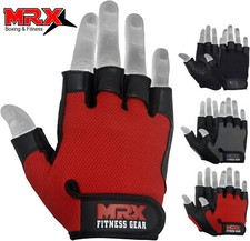 MRX Weightlifting Gloves Leather Palm Grip Half Finger Body Building Gym Glove