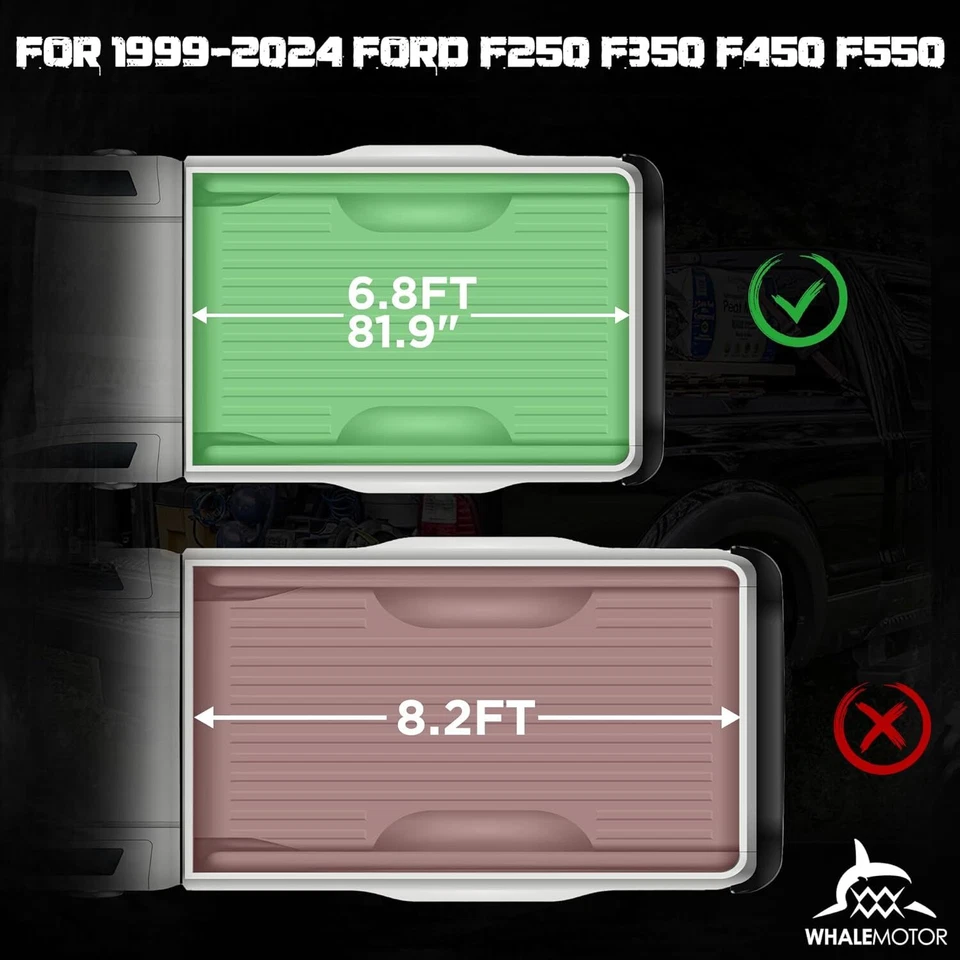 Cubierta rígida de caja de camión de 6,8' con 3 pliegues para Ford F250 F350 Super Duty 1999-2025 Foto 2 de 4