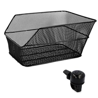 Heckkorb schwarz robustes Fahrrad Unisex + klassische Fahrradklingel