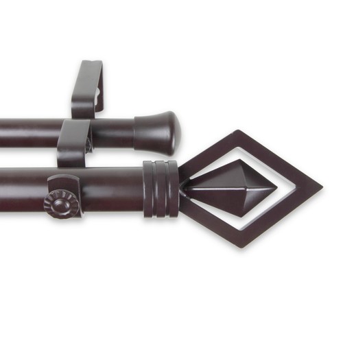 Lumiere 1" Double Curtain Rod Adjustable Drapery Rod 28-240" (5 sizes, 4 colors) - Picture 5 of 5