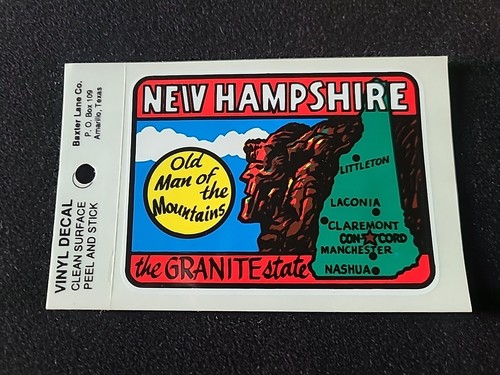 New Hampshire The Granite State Vintage Reise Souvenir Aufkleber/Fensteraufkleber