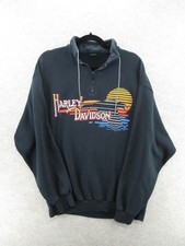 Harley Davidson North Texas Dallas Black Quarter Zip Sweatshirt No Size Tag