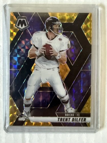 2025 Panini Mosaic Trent Dilfer #98 Mosaic Black Gold Prizm /8 Baltimore Ravens