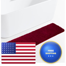 Yeaban Red Bathroom Rug 17X47Thick Chenille Bath Matsabsorbent And Washable