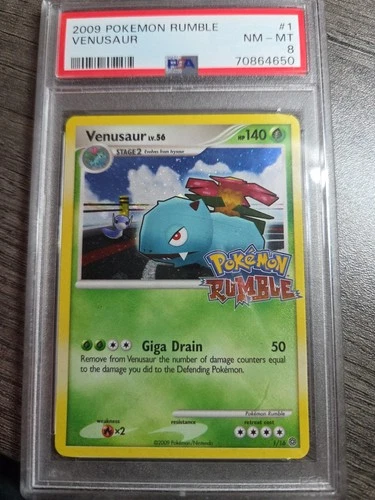 PSA 8 venusaur 1/16 2009 pokemon rumble Near Mint Mt Holo Graded
