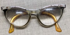vintage USA made 1950s eyeglasses CATS EYE studded RHINESTONE rockabilly