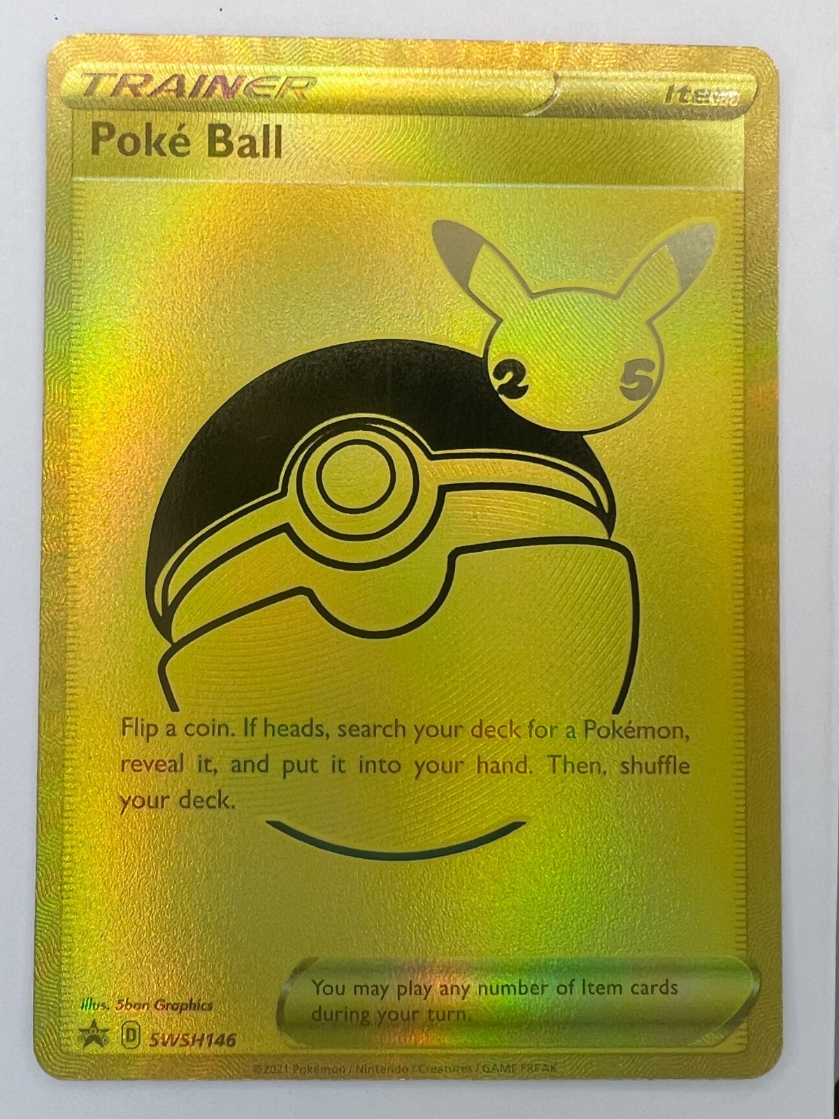 Pokemon Poke Ball SWSH146 Gold Celebrations Anniversary Edition – NM