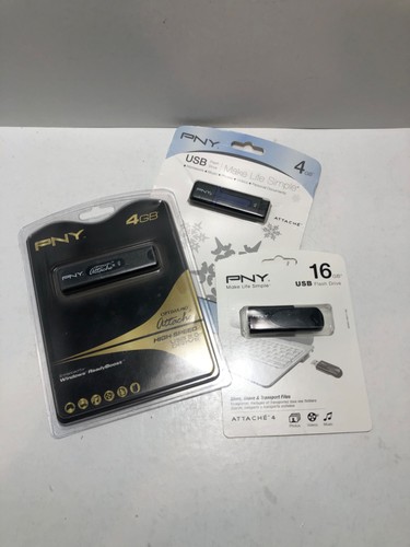 PNY 4Gb USB Flash Drive Attache- X3 Lot New - 第 1/9 張圖片