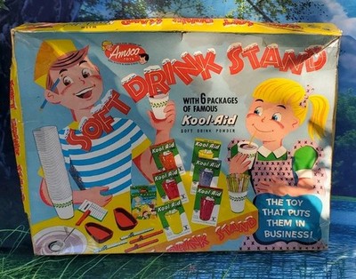 Vintage 1955 Amsco #562 Soft Drink Stand Playset Complete Kool aid Powder Rare